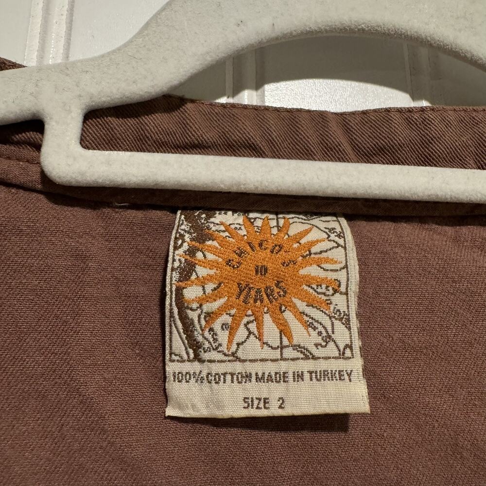 Vintage Chicos Cotton Longline Vest Lagenlook Light Brown Size Large - Picture 4 of 5